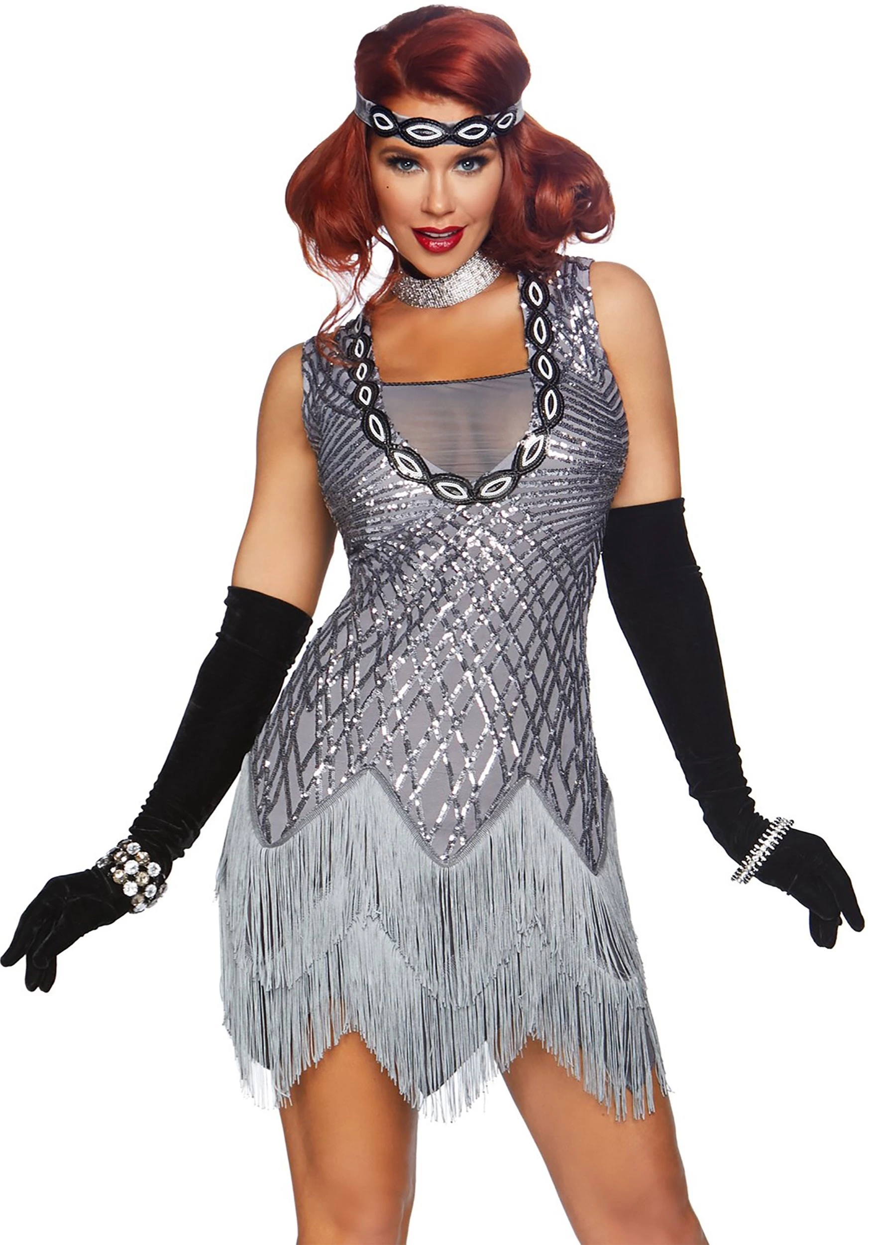 LEG AVENUE Roaring Roxy Flapper Costume For Women 1 LEG AVENUE Roaring Roxy Flapper Costume For Women