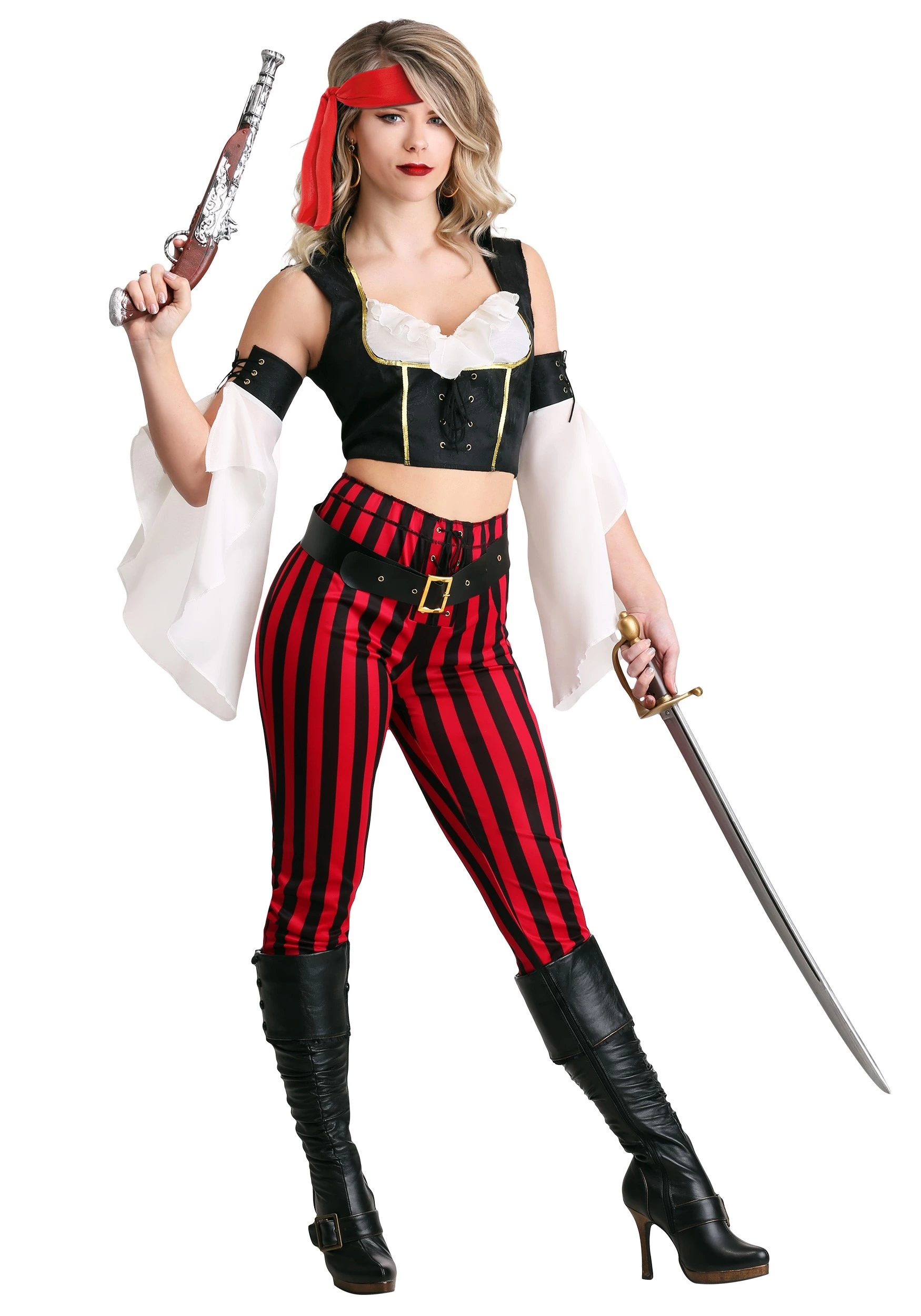 LF Products Pte. Ltd. Women's Salty Sea's Deckhand Pirate Costume 1 LF Products Pte. Ltd. Women's Salty Sea's Deckhand Pirate Costume