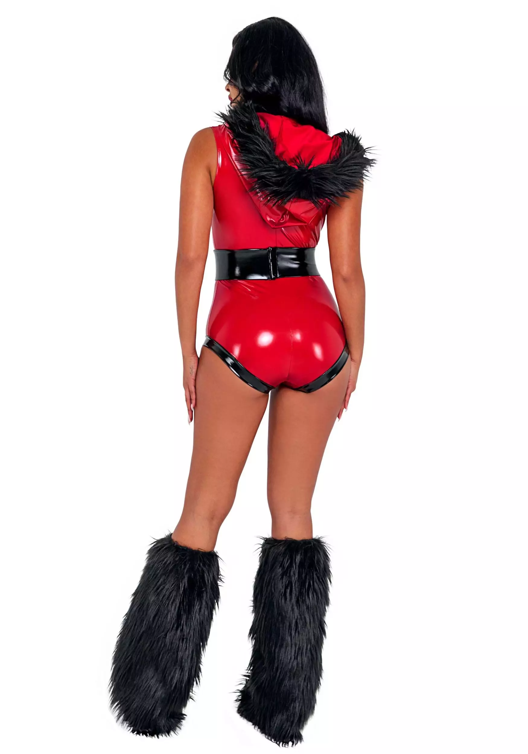 Roma Sexy Santa Bodysuit With Black Faux Fur 2 Roma Sexy Santa Bodysuit With Black Faux Fur - Image 2