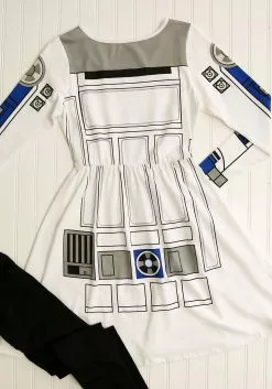 Mighty Fine Star Wars I Am R2D2 Skater Dress Costume For Women -Cheap Holiday Costumes Store womens star wars i am r2d2 skater dress costume alt 3