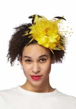 H.M. Smallwares Trim Yellow Fascinator