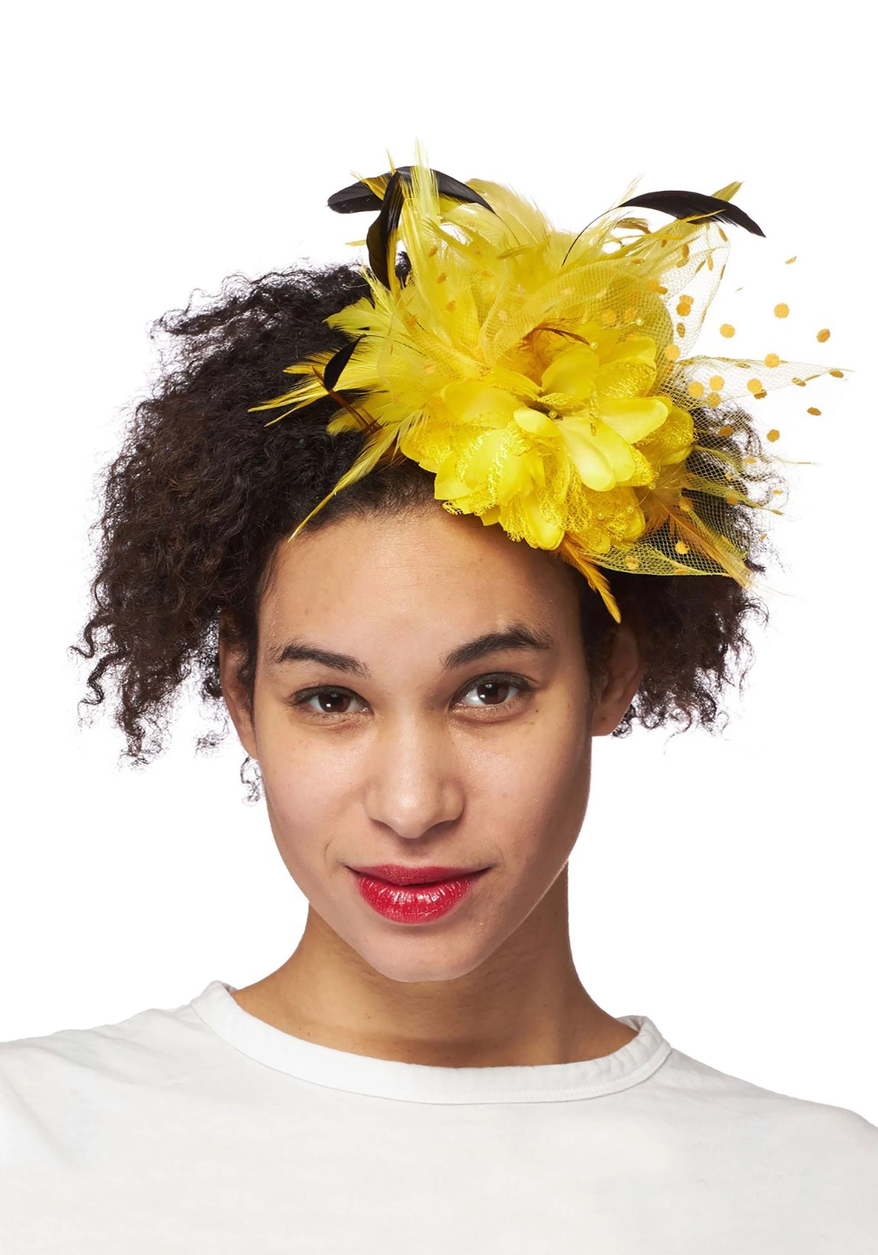 H.M. Smallwares Trim Yellow Fascinator 1 H.M. Smallwares Trim Yellow Fascinator